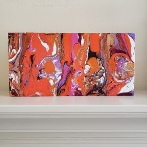 Fluid Art Acrylic Paintings Wooden Panel 20L x 10H x 1.5W